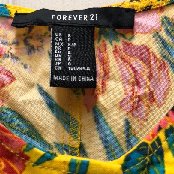 Yellow Floral Printed Tropical Dress NWOT - Picture 4 of 4